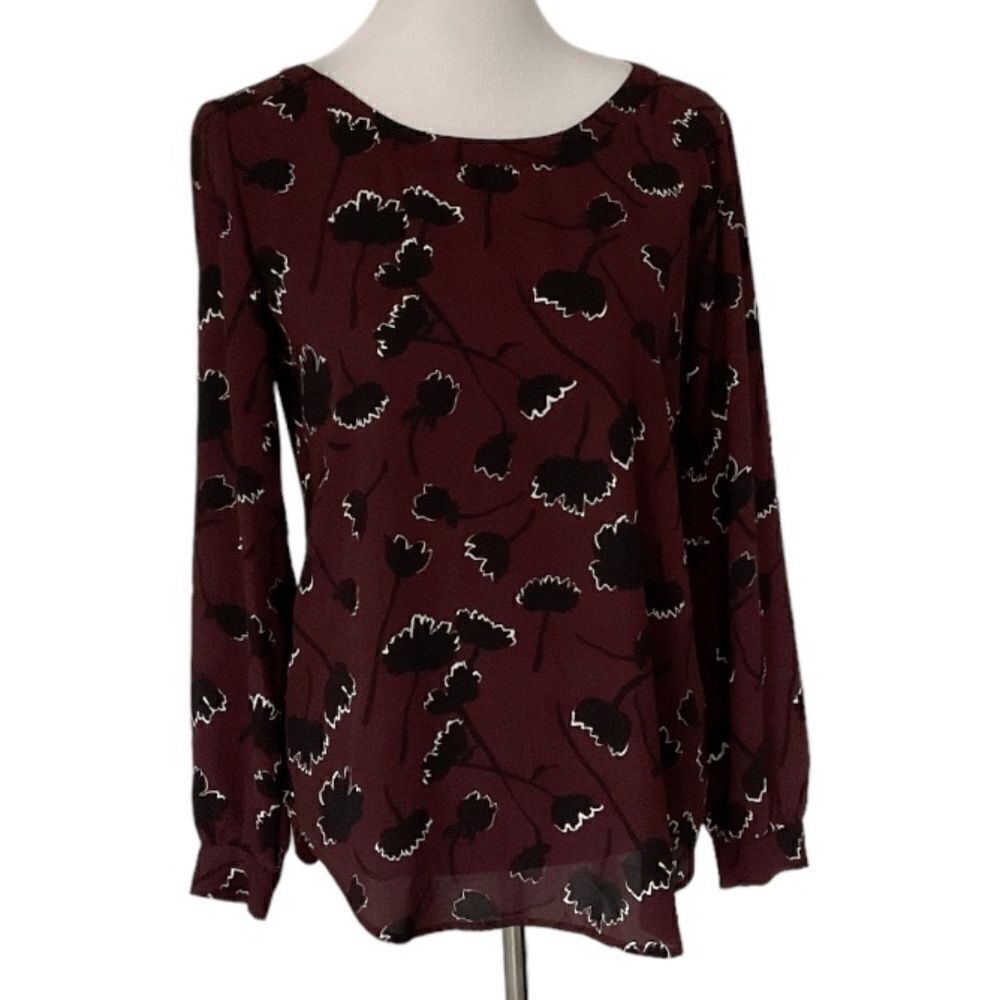 Loft Long Sleeve Floral Blouse size 2